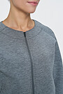 Viscose interlock tricot zip-thought jacket 3 | GREY/MELANGE | Audimas