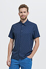 Wrinkle-free stretch woven short sleeves shirt 1 | BLUE | Audimas