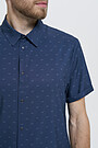 Wrinkle-free stretch woven short sleeves shirt 2 | BLUE | Audimas