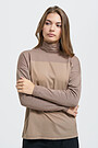 Modal jersey long sleeve top 3 | BROWN/BORDEAUX | Audimas