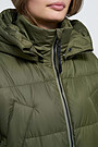 Lightweight puffer long down coat 3 | GREEN/ KHAKI / LIME GREEN | Audimas