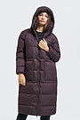 Lightweight puffer long down coat 1 | BROWN/BORDEAUX | Audimas