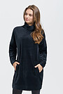 Cotton velour midi dress 1 | BLACK | Audimas