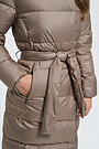 Lightweight puffer long down jacket 4 | BROWN/BORDEAUX | Audimas