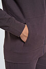 Modal cotton terry zip-through hoodie 4 | BROWN/BORDEAUX | Audimas