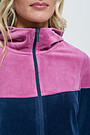 Cotton velour zip-through hoodie 3 | RED/PINK | Audimas