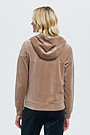 Cotton velour zip-through hoodie 2 | BROWN/BORDEAUX | Audimas