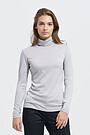 Fine merino wool long sleeve roll-neck top 1 | GREY/MELANGE | Audimas