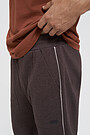 Pique cotton loose fit sweatpants 3 | BROWN/BORDEAUX | Audimas