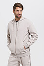 Pique cotton zip-through hoodie 1 | GREY/MELANGE | Audimas