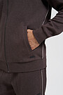 Pique cotton zip-through hoodie 3 | BROWN/BORDEAUX | Audimas