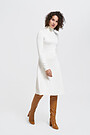 High neck merino wool mix midi dress 4 | WHITE | Audimas
