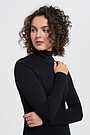 High neck merino wool mix midi dress 3 | BLACK | Audimas