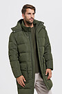 Oversized puffer long down jacket 1 | GREEN/ KHAKI / LIME GREEN | Audimas