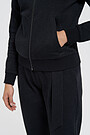 Cotton zip-through bomber sweatshirt 3 | BLACK | Audimas