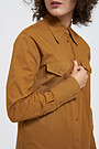 Stretch cotton shirt dress 3 | BROWN/BORDEAUX | Audimas