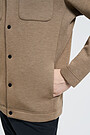 Cotton interlock knit zip-through jacket 4 | BROWN/BORDEAUX | Audimas