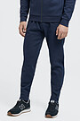 Pique cotton slim fit sweatpants 1 | BLUE | Audimas