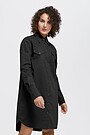 Stretch cotton shirt dress 1 | BLACK | Audimas