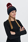 Knitted merino wool cap 3 | RED/PINK | Audimas