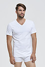 Organic cotton v-neck T-shirt 1 | WHITE | Audimas