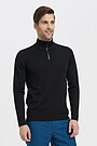 Merino wool mix half-zip jumper 1 | BLACK | Audimas