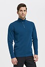 Merino wool mix half-zip jumper 1 | BLUE | Audimas