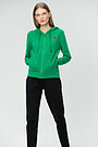 stretch cotton zip-through hoodie 1 | GREEN | Audimas