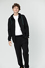 Lengthened stretch cotton zip-through hoodie 1 | BLACK | Audimas