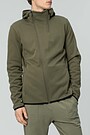 Soft inner surface zip-through hoodie 4 | GREEN/ KHAKI / LIME GREEN | Audimas
