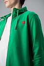Stretch cotton zip-through hoodie 3 | GREEN | Audimas