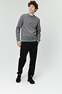 Straight fit stretch sweatpants with cotton inside 4 | BLACK | Audimas