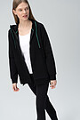 Lengthened stretch cotton zip-through jacket 3 | BLACK | Audimas