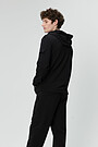 Lengthened stretch cotton zip-through hoodie 2 | BLACK | Audimas