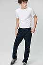 Tapered fit cotton chino pants 4 | BLUE | Audimas