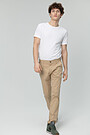 Tapered fit cotton chino pants 4 | BROWN/BORDEAUX | Audimas