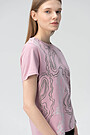 Stretch cotton tee with print 3 | RED/PINK | Audimas