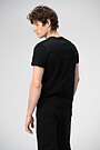 Stretch cotton tee with print 2 | BLACK | Audimas