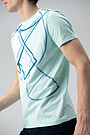 Stretch cotton tee with print 3 | BLUE | Audimas