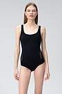 Mesh inset one-piece swimsuit 1 | BLACK | Audimas