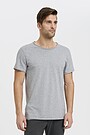 Organic cotton crew-neck relaxed fit T-shirt 1 | GREY/MELANGE | Audimas