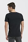 Organic cotton v-neck T-shirt 2 | BLACK | Audimas