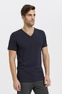 Organic cotton v-neck T-shirt 1 | DARK NAVY | Audimas