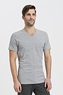 Organic cotton v-neck T-shirt 1 | GREY/MELANGE | Audimas