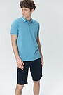 Stretch cotton polo shirt 1 | BLUE | Audimas