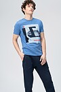 Soft touch modal tee with print 1 | BLUE | Audimas