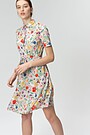 Wrinkle-free light woven printed dress 1 | BROWN/BORDEAUX | Audimas
