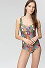 Printed one-piece swimsuit 4 | GREEN/ KHAKI / LIME GREEN | Audimas