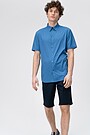 Wrinkle free - stretch fabric short sleeves shirt 4 | BLUE | Audimas