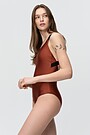 Shiny one-piece swimsuit 4 | RED/PINK | Audimas